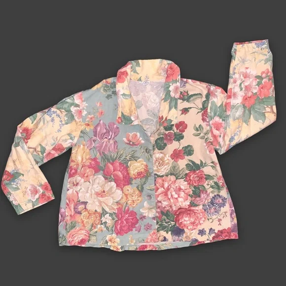 b l o o m :: Vintage Floral Cottagecore Slouchy Canvas Jacket - Picture 6 of 14